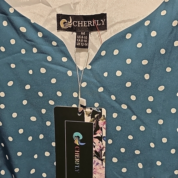 Cherfly Ruffle Dress Size Medium NWT - Picture 4 of 10